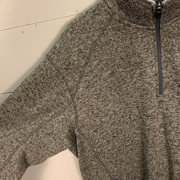 Eddie Bauer Henley zip Heathered grey sweatshirt XL - Picture 5 of 10